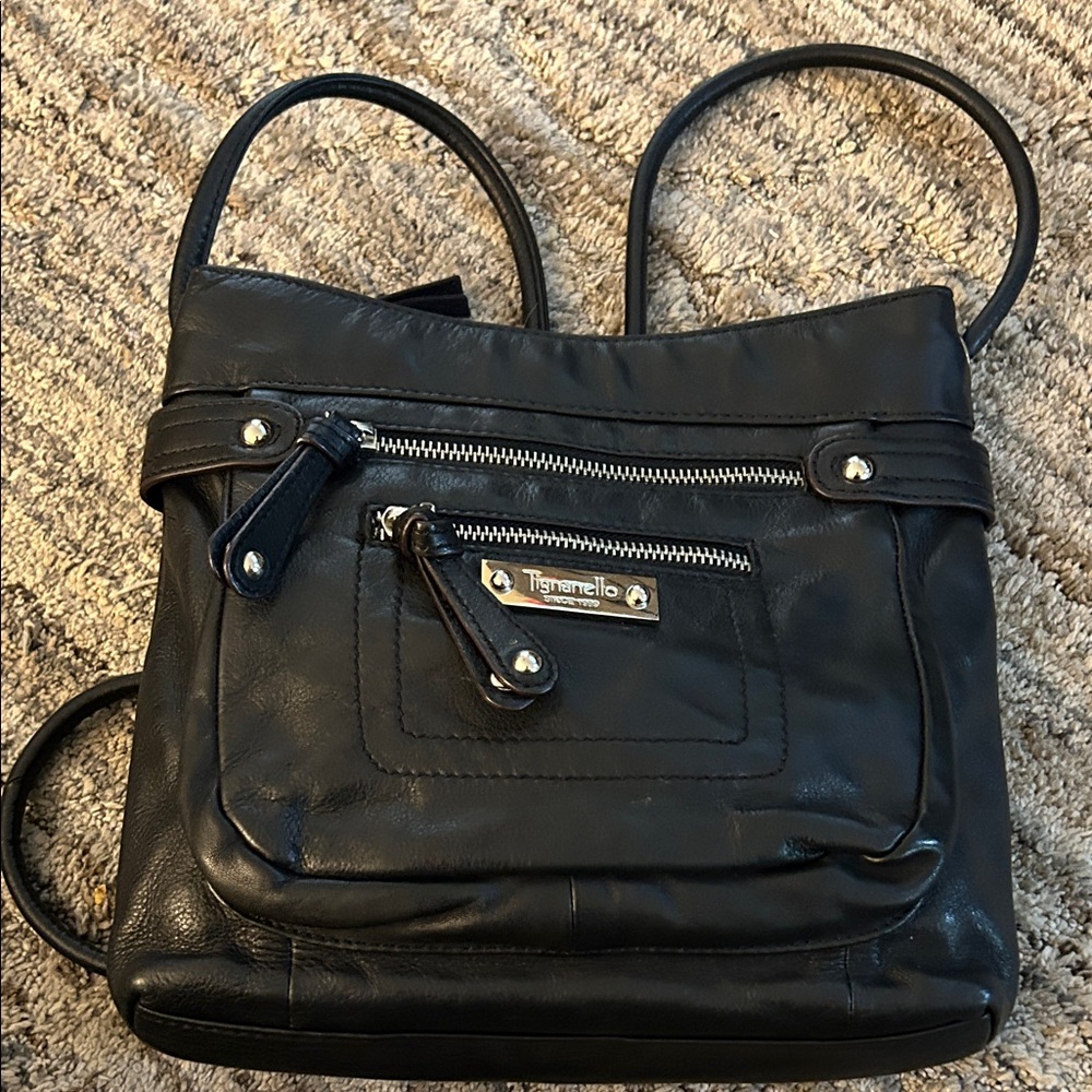 Tignanello Sleek Black Crossbody Bag